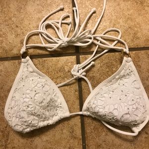 White crochet Victoria’s Secret Triangle bikini